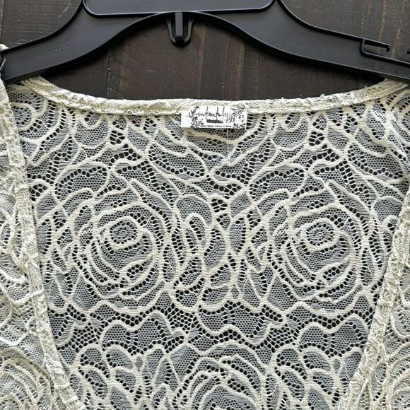 NWOT Free People In My Head Bodysuit Floral Lace Sheer Square Neck Feminine M - Picture 5 of 11